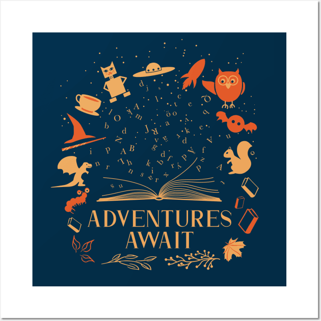 Adventures Await Wall Art by Markadesign